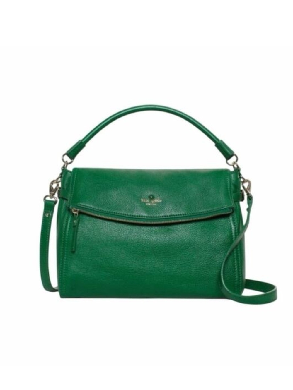 Kate Spade Cobble Hill Little Minka Emerald Green Leather Satchel Crossbody